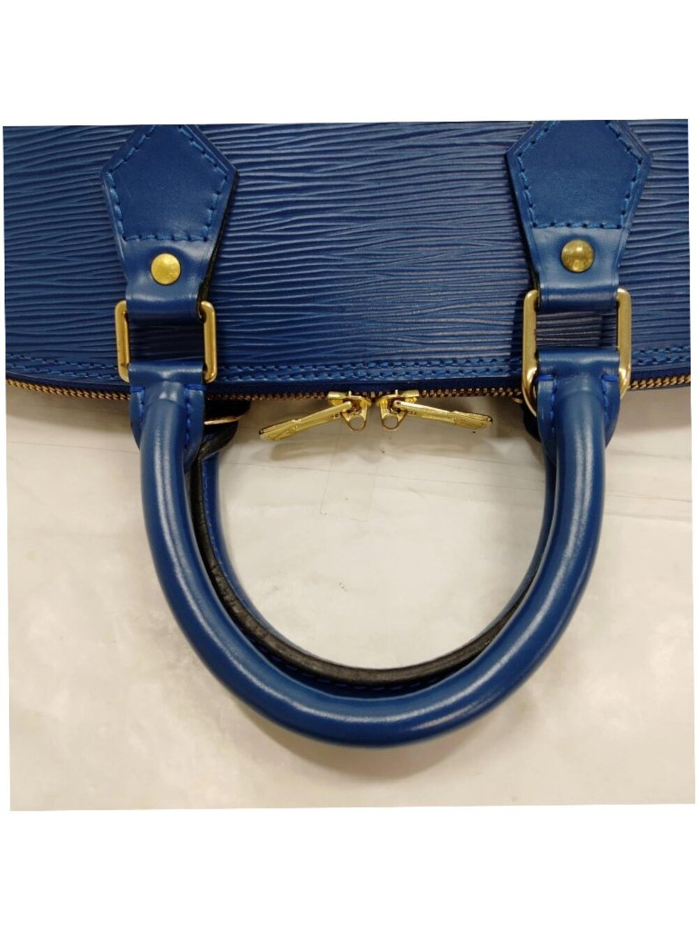 Authentic Louis Vuitton Alma PM Epi Leather Blue Handbag Satchel Bag - Picture 7 of 16